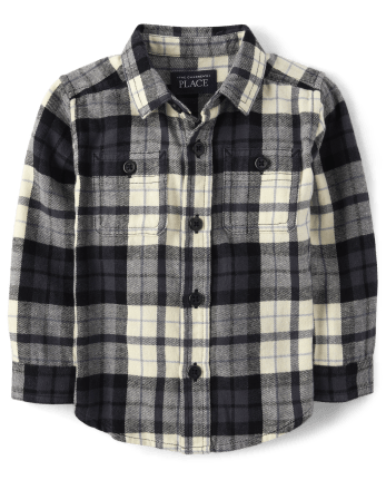 Baby And Toddler Boys Plaid Flannel Button Up Shirt