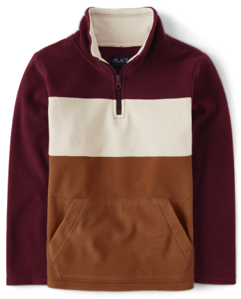 Jersey de polar con media cremallera y bloques de color Glacier para niños