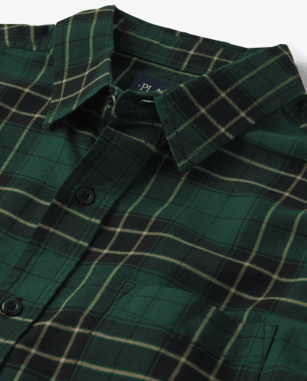 Mens Matching Family Plaid Oxford Button Up Shirt