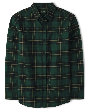 Mens Matching Family Plaid Oxford Button Up Shirt