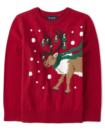 Boys Intarsia Reindeer Sweater