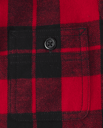 Boys Buffalo Plaid Flannel Button Up Shirt