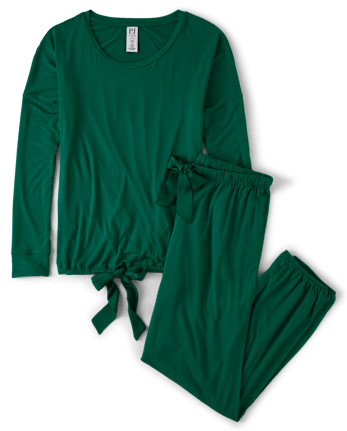 Womens Tie-Front Modal Pajamas