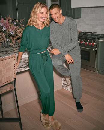 Womens Tie-Front Modal Pajamas