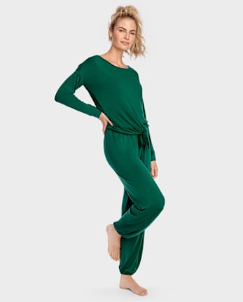 Womens Tie-Front Modal Pajamas