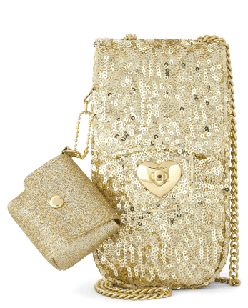 Bolso para teléfono con lentejuelas para niñas