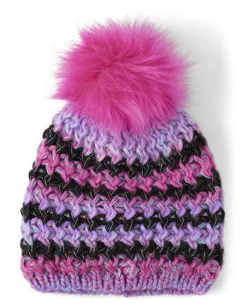 Gorro Niña Space Dye Pompones