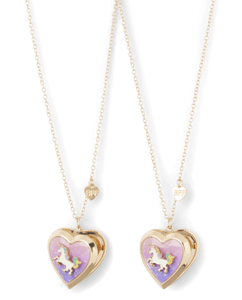 Girls Unicorn BFF Locket Necklace 2-Pack