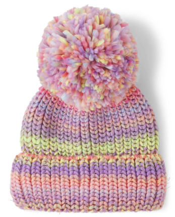 Girls Space Dye Pom Pom Beanie