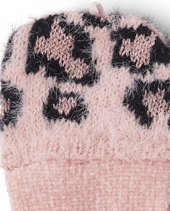 Guantes con estampado de leopardo para niñas