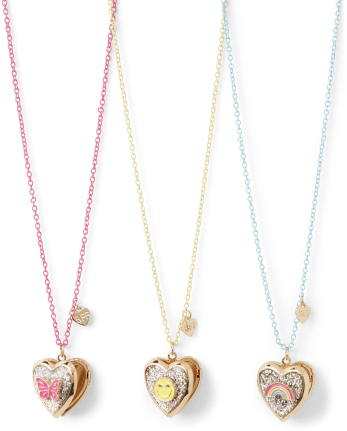 Girls Rainbow BFF Locket Necklace 3-Pack