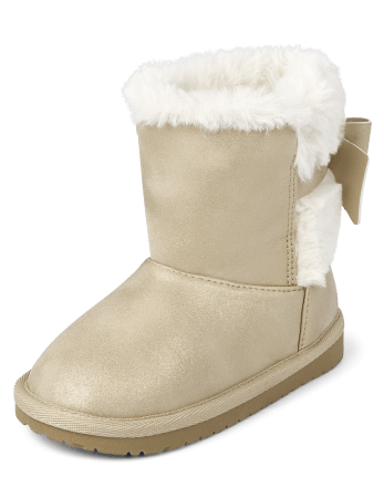 Toddler Girls Shimmer Bow Chalet Boots