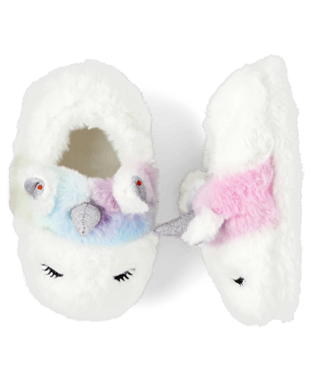 Toddler Girls Unicorn Faux Fur Slippers