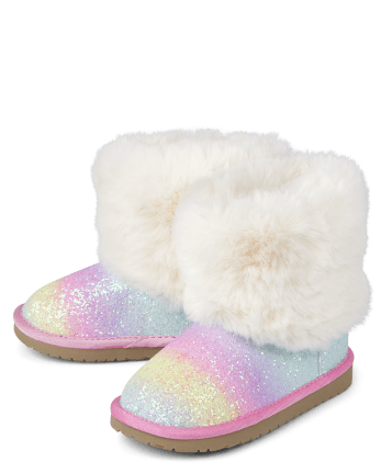 Toddler Girls Rainbow Glitter Chalet Boots