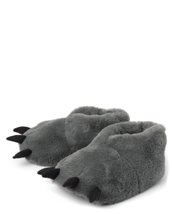 Boys Critter Faux Fur Slippers