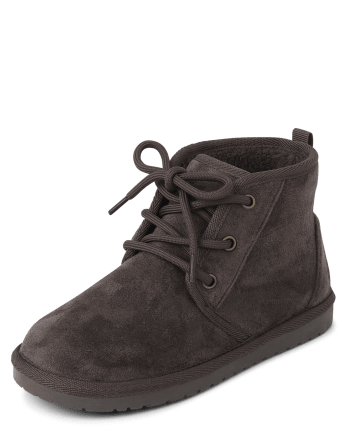 Boys Faux Suede Mid-Top Boots