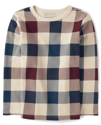 Boys Buffalo Plaid Thermal Top