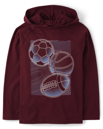 Top con capucha y estampado gráfico para niños