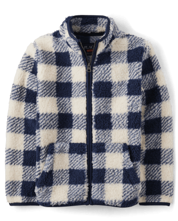Boys Long Sleeve Print Sherpa Zip-Up Jacket | The Children's Place ...