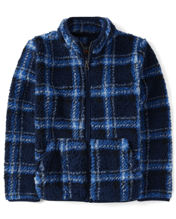 Boys Print Sherpa Zip-Up Jacket