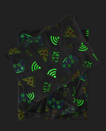 Boys Glow Gamer Blanket And Pillowcase 2-Piece Set