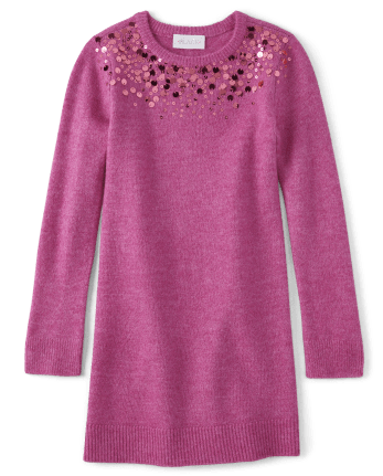 Girls Sequin Sweater Dress