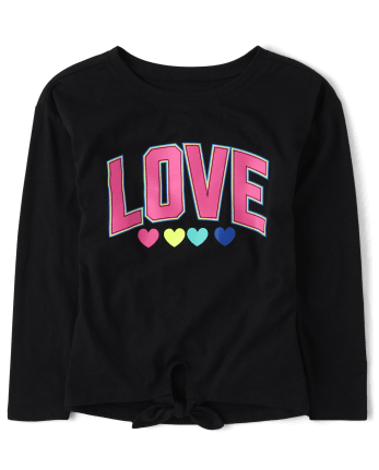 Girls Graphic Boxy Tie-Front Top