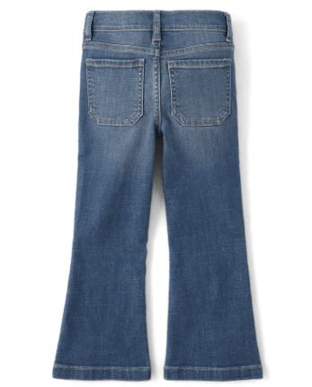 Girls Patch Pocket Flare Jeans | The Children's Place - WILLOW WASH