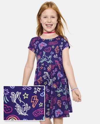 Vestido diario estampado para niñas
