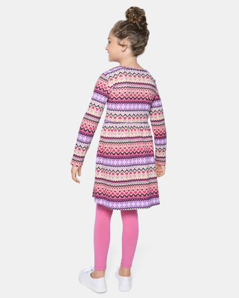 Girls Print Thermal Everyday Dress