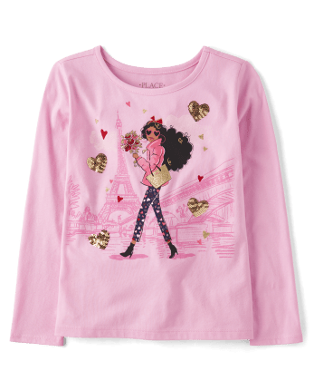 Girls Paris Girl Graphic Top