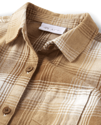 Girls Plaid Flannel Button Up Shirt