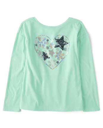 Haut à dos croisé et cœur à sequins pour fille