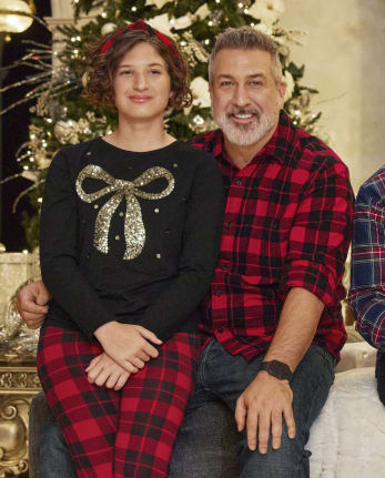 Top con estampado de lazo de lentejuelas para niñas