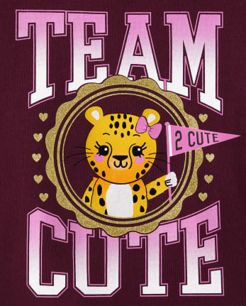 Camiseta con gráfico lindo del equipo para bebés y niñas pequeñas