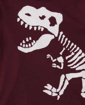 Baby And Toddler Boys Dino Skeleton Graphic Tee