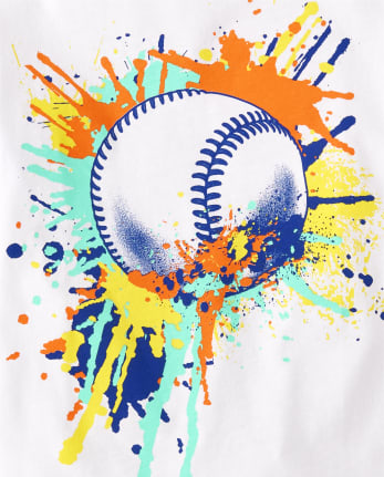 Baby And Toddler Boys Baseball Paint Splatter Graphic Tee