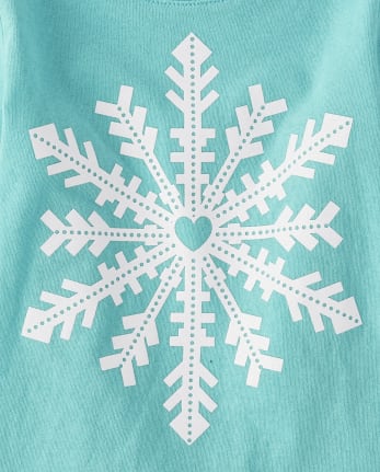 Camiseta con estampado de copo de nieve para bebés y niñas pequeñas