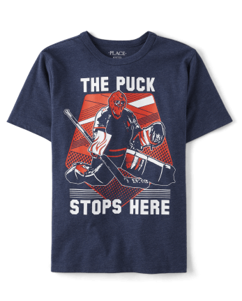 Boys Puck Stops Here Graphic Tee