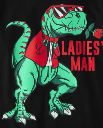 Camiseta con grafico de Dino para mujer y hombre de manga corta para el dia de San Valentin para ninos BLACK The Children s Place