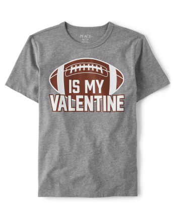 Camiseta con gráfico de San Valentín de fútbol para niños