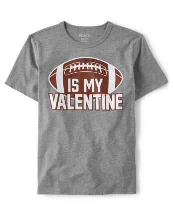 Boys Football Valentine Graphic Tee