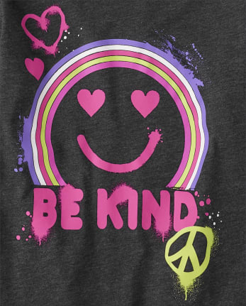 Girls Smiley Graphic Tee