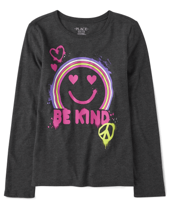 Girls Smiley Graphic Tee