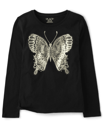 Camiseta con estampado de mariposas para niñas