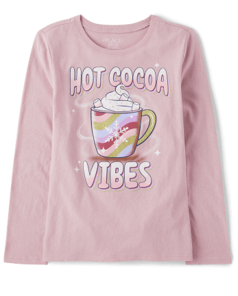 Girls Hot Cocoa Vibes Graphic Tee