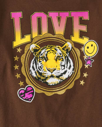 T-shirt graphique Tiger Love pour filles