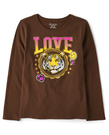 T-shirt graphique Tiger Love pour filles