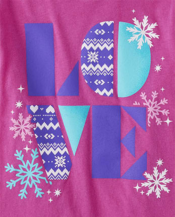 Camiseta con estampado de amor para niñas