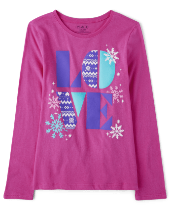 Camiseta con estampado de amor para niñas
